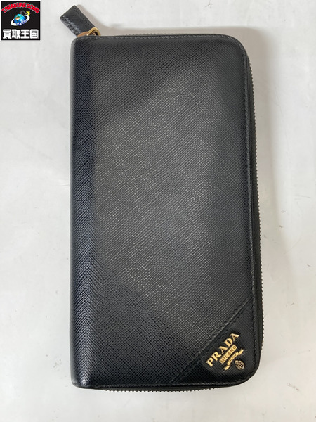 長財布 サフィアーノ ラウンドジップ長財布 黒