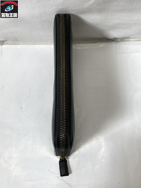 長財布 サフィアーノ ラウンドジップ長財布 黒