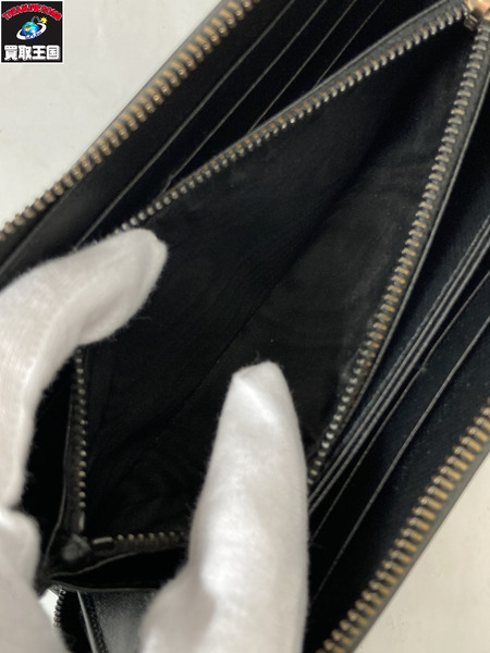 長財布 サフィアーノ ラウンドジップ長財布 黒