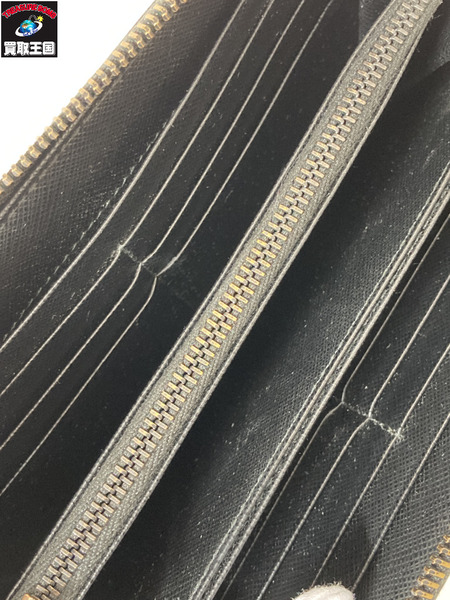 長財布 サフィアーノ ラウンドジップ長財布 黒