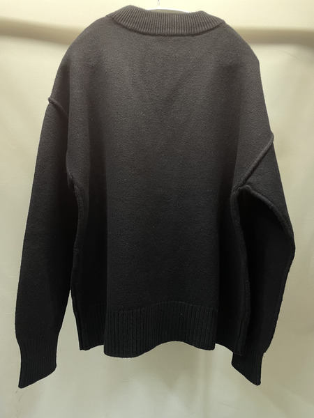 AMI paris Ami De Coeur メリノウールフェルトカーディガン M ブラック