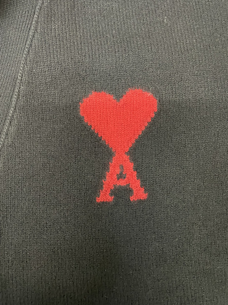 AMI paris Ami De Coeur メリノウールフェルトカーディガン M ブラック