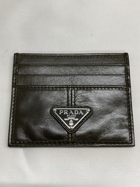 PRADA ソフトルックスレザー カードケース カーキ