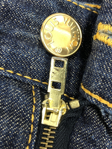LOUIS　VUITTON LV モノグラムフラワー刺繍 デニム