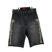 KAPITAL 25SS 14oz Denim 5P Shorts ボーン刺繍ブラックデニムショーツ 38 EK-1449SPA[値下]