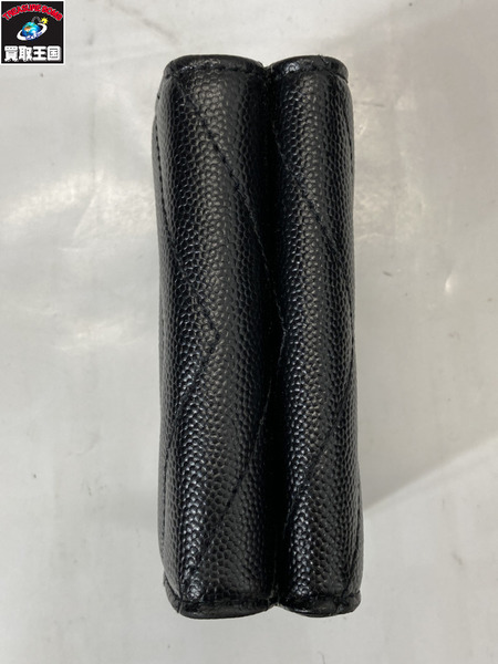 コンパクトウォレット YSL 三つ折り財布　黒