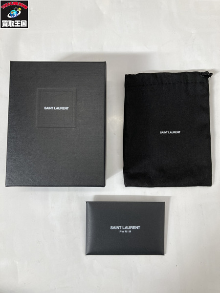 コンパクトウォレット YSL 三つ折り財布　黒