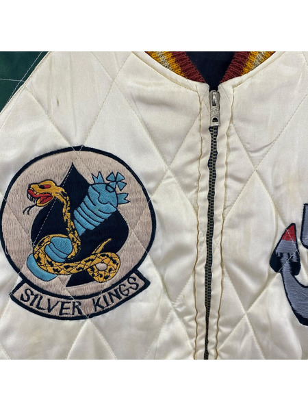 東洋エンタープライズ ジャケット スカジャン 髑髏×U.S.NAVY L