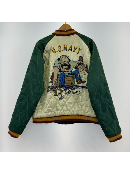 東洋エンタープライズ ジャケット スカジャン 髑髏×U.S.NAVY L