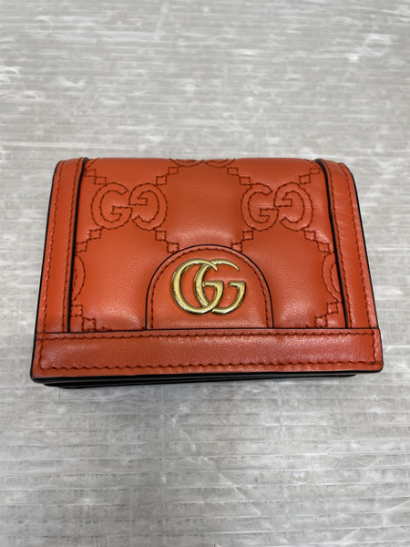 GUCCI GGマトラッセ カードケースウォレット オレンジ 723786-493075