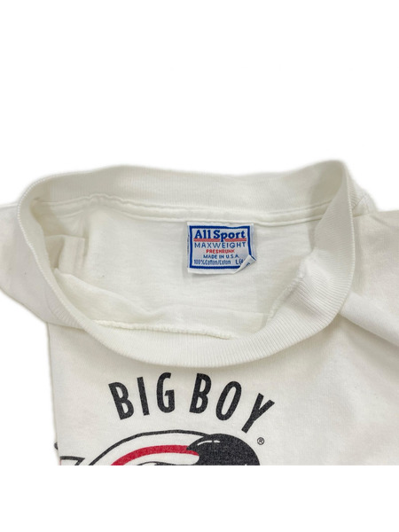 OLD・VINTAGE All Sportタグ BIG BOY 企業プリントS/Sカットソー 白 L