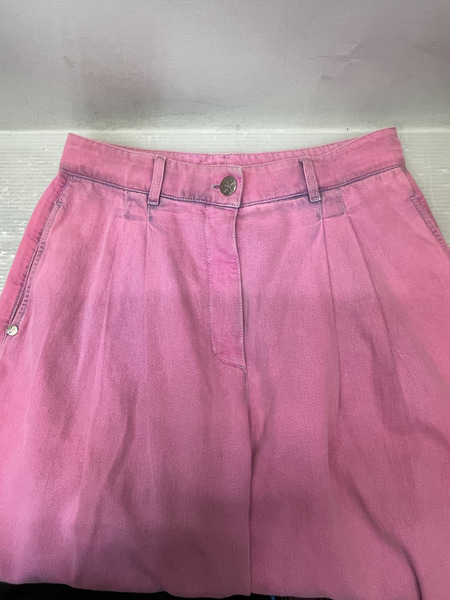 CHANEL 21SS ココマーク バギーワイドデニムパンツ 42 ピンク P70662V62122