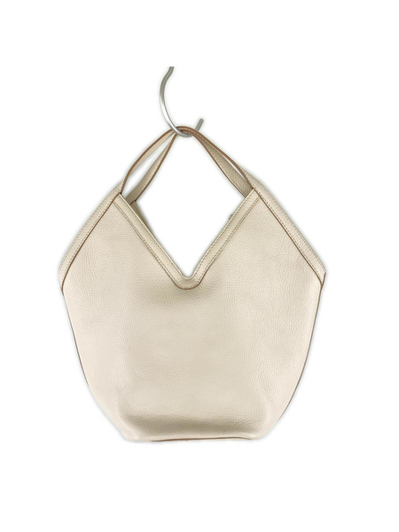 GIANNI CHIARINI ハンドバッグ レザーハンドバッグ アイボリー