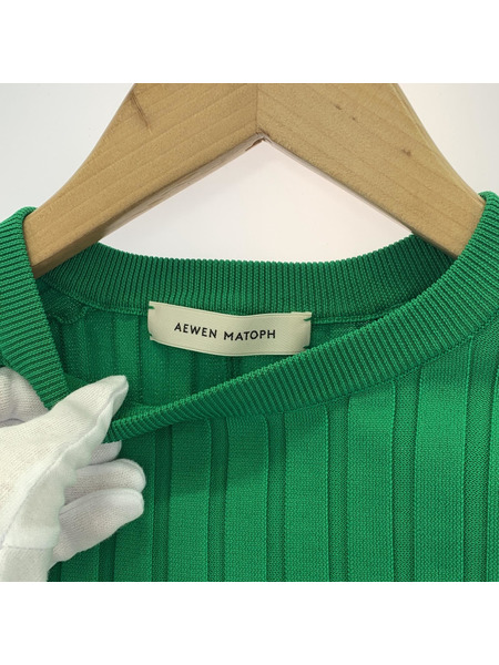 長袖Tシャツ・カットソー AEWEN MATOPH バックオープンリブニット/グリーン[値下]