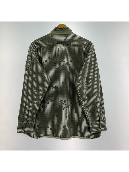 STUSSY 長袖シャツ カモ シャツ 緑