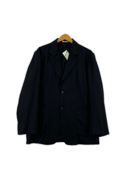 AURALEE WOOL FULLING FLANNEL STRIPE JACKET 4