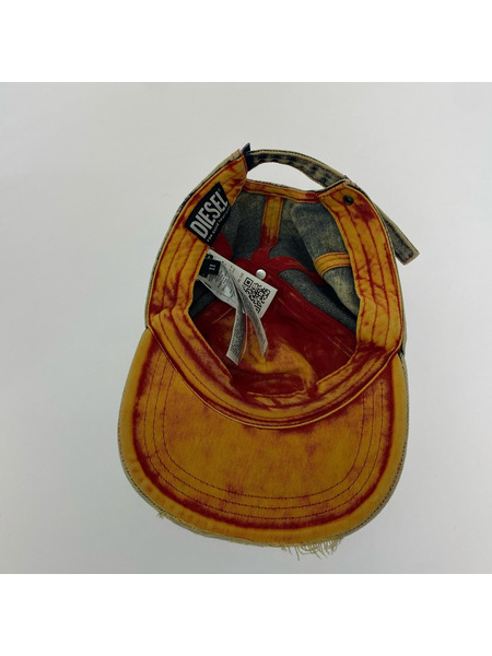 DIESEL キャップ ダメージ ウォッシュ加工デニムキャップ