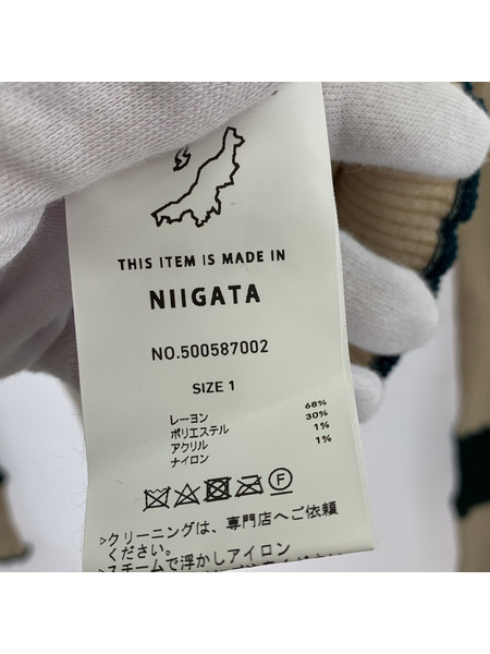UNITED TOKYO 長袖Tシャツ・カットソー パターンメローリブニット/ベージュ