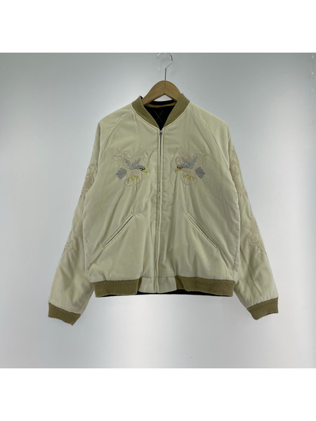 TAILOR東洋 別珍 リバーシブルスカジャン 黒×白 (M)