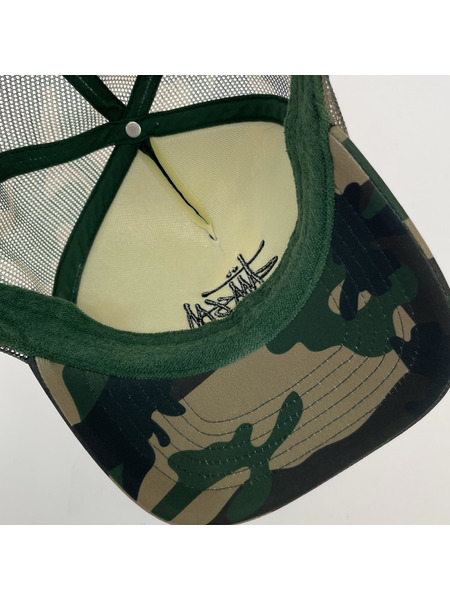 ステューシー　カモ柄キャップ　ロゴ刺繍 オールド Stussy 90s カモ 迷彩 キャップ オールドステューシー - メルカリ