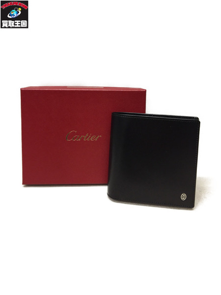 Cartier 黒 レザー 二つ折り財布 （Cartier(カルティエ