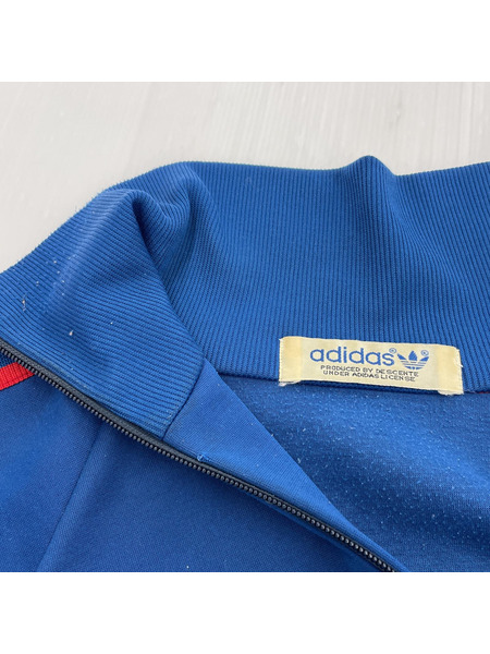 OLD/adidas/デサント製/ハイネックトラックジャケット/青