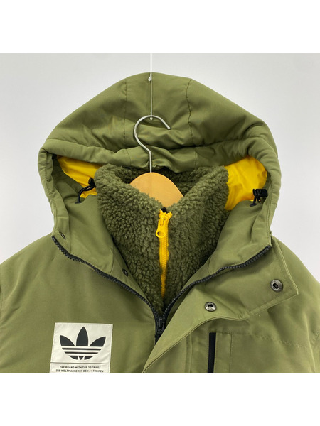 adidas ダウンジャケット レイヤードダウンジャケット カーキ XS
