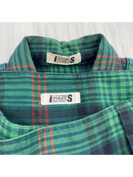 I.S. ISSEY MIYAKE  ネルシャツ 9/グルカパンツ 7 セットアップ グリーン