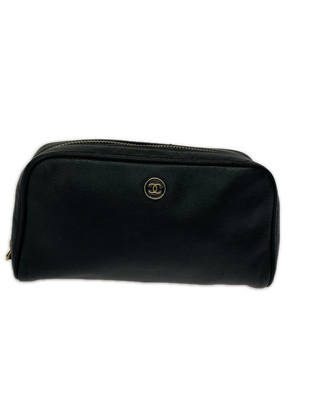 CHANEL コスメポーチ/ココボタン 黒