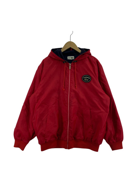 LACOSTE ブルゾン・ジャンパー アカ ナイロンフルジップパーカー