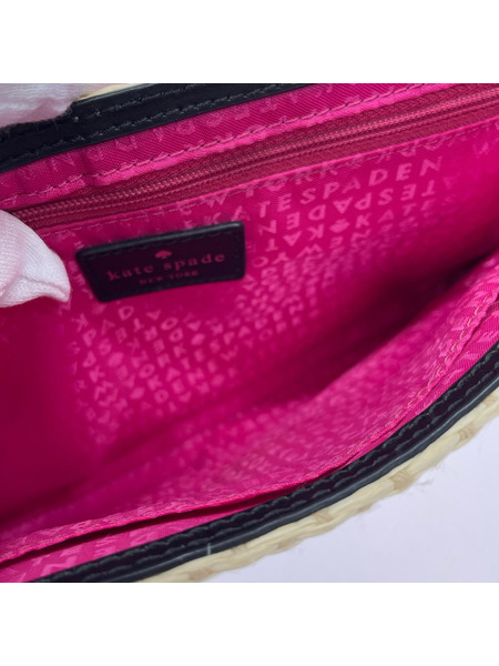 kate spade new york ツイストロックショルダーバッグ ブラック×ホワイト