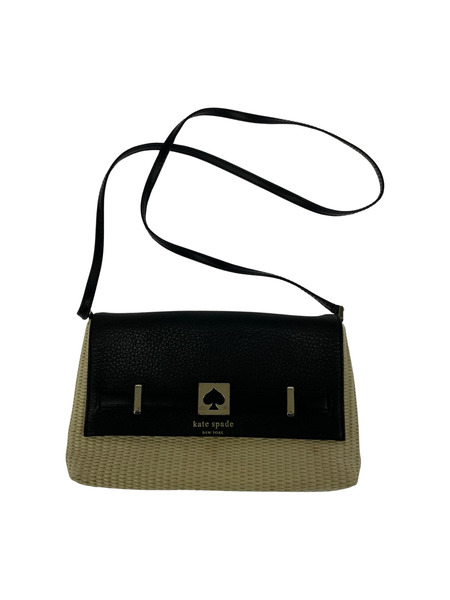 kate spade new york ツイストロックショルダーバッグ ブラック×ホワイト