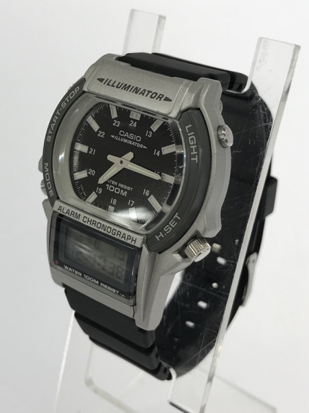 CASIO AW-61 デジアナ 腕時計 シルバー黒[値下]｜商品番号