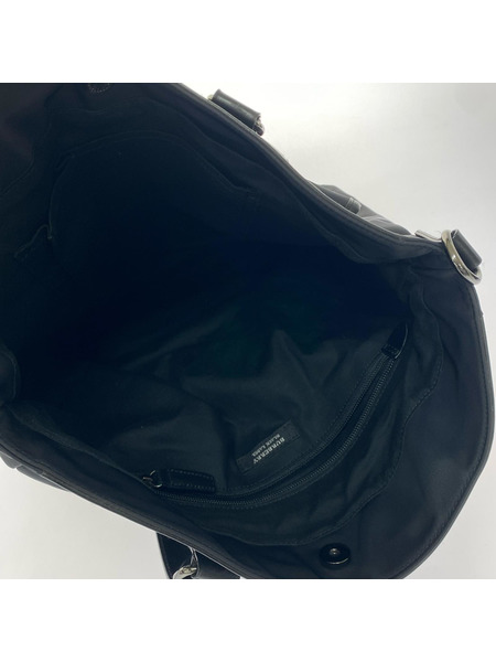 BURBERRY BLACK LABEL ソノ他バッグ ナイロンレザートートバッグ BLK