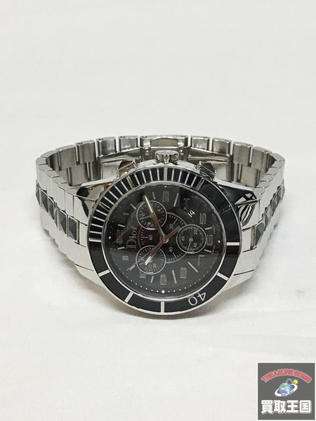 ディオール クリスタル・クロノグラフ CD114317 電池交換・仕上げ済 メンズQZ[値下]