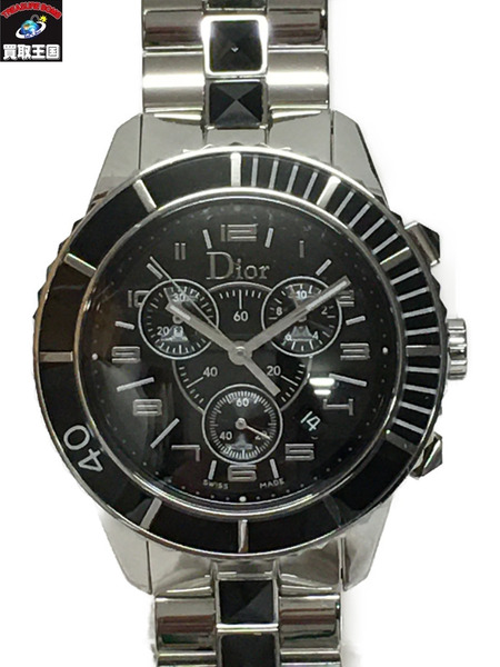ディオール クリスタル・クロノグラフ CD114317 電池交換・仕上げ済 メンズQZ[値下]