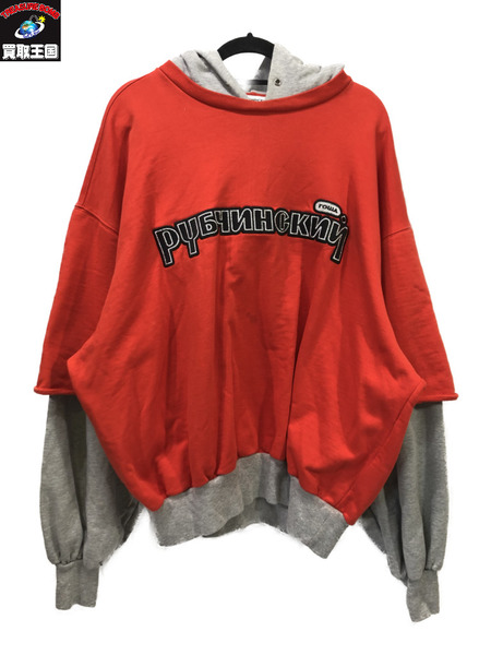 gosha rubchinskiy パーカー 18ss COMBO レイヤード sizeM[値下]