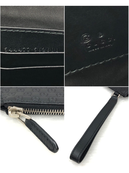 GUCCI マイクログッチシマレザー セカンドバッグ BLK