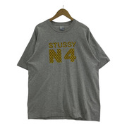 90-00s STUSSY USA製 モノグラム N4 Tシャツ (XL) グレー
