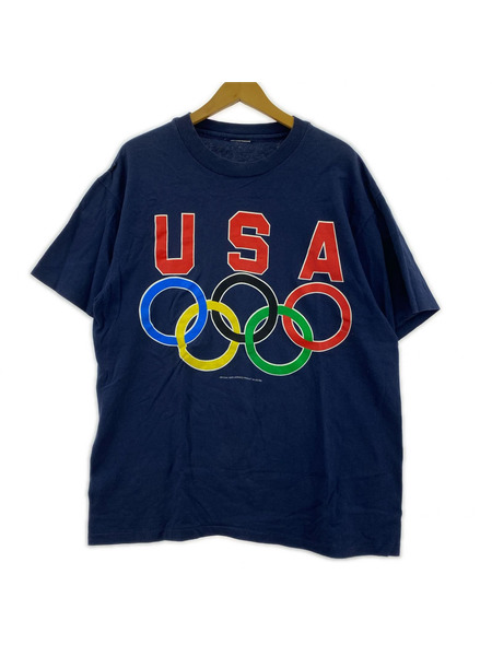HANES 半袖Tシャツ・カットソー 90s USA オリンピック ネイビー