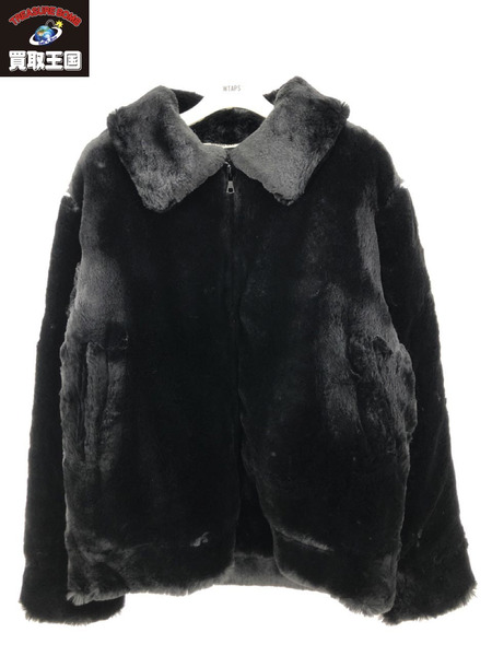 WTAPS GRIZZLY JACKET POLY FUR ファー BLACK-