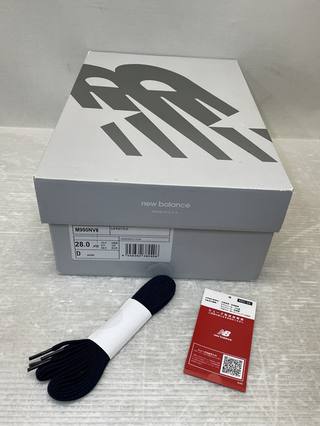 NEW BALANCE USA製 990V6 ローカットスニーカー 28cm ネイビー M990NV6