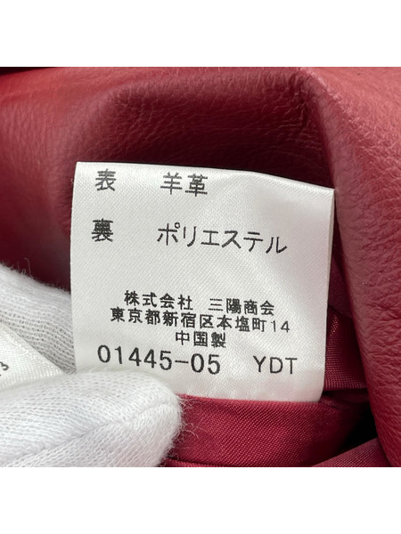 BURBERRY BLUE LABEL ヒザ丈スカート レザー レッド