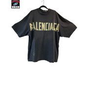  BALENCIAGA 23SS ユーズド加工テープロゴ Teeシャツ Lサイズ バレンシアガ