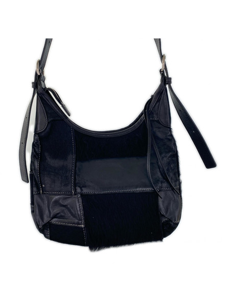 SAZABY ハンドバッグ ハラコ 黒