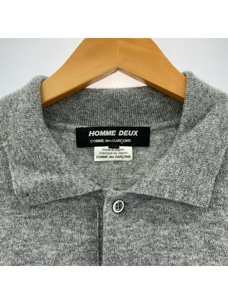 COMME des GARCONS ポロシャツ HOMME DEUX 24AW ニットポロ M グレー