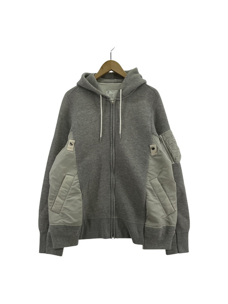 Sacai パーカー（ジップアップ） 20AW Sweat×MA-1 ジップパーカー SCM-036[値下]