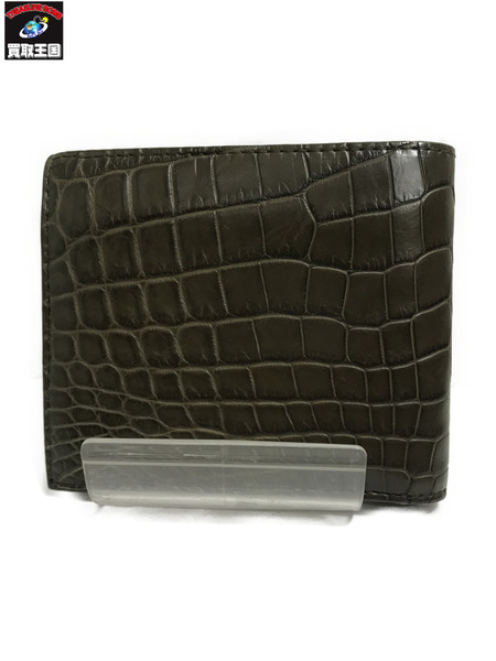 コンパクトウォレット BOTTEGA VENETA クロコダイル2つ折り財布/レザー