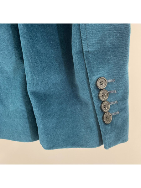 MAISON KITSUNE テーラードジャケット・ブレザー ダブルテーラード ベロア 青(46)