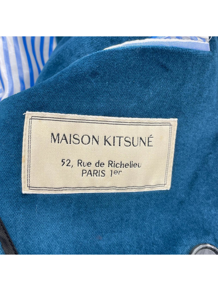 MAISON KITSUNE テーラードジャケット・ブレザー ダブルテーラード ベロア 青(46)